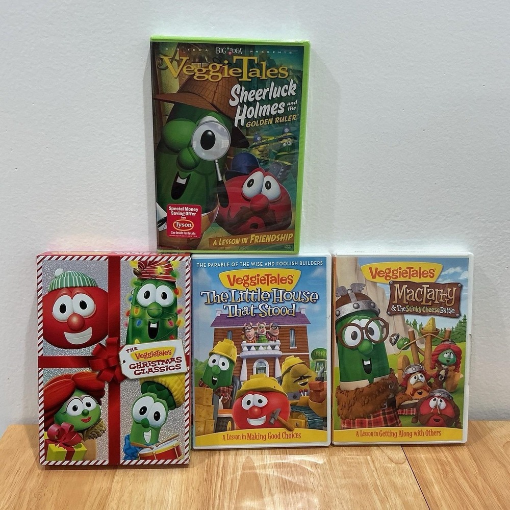 Lot Of 6 VeggieTales DVDs - 1 is new sealed Christmas Classic Maclarry Sheerluck